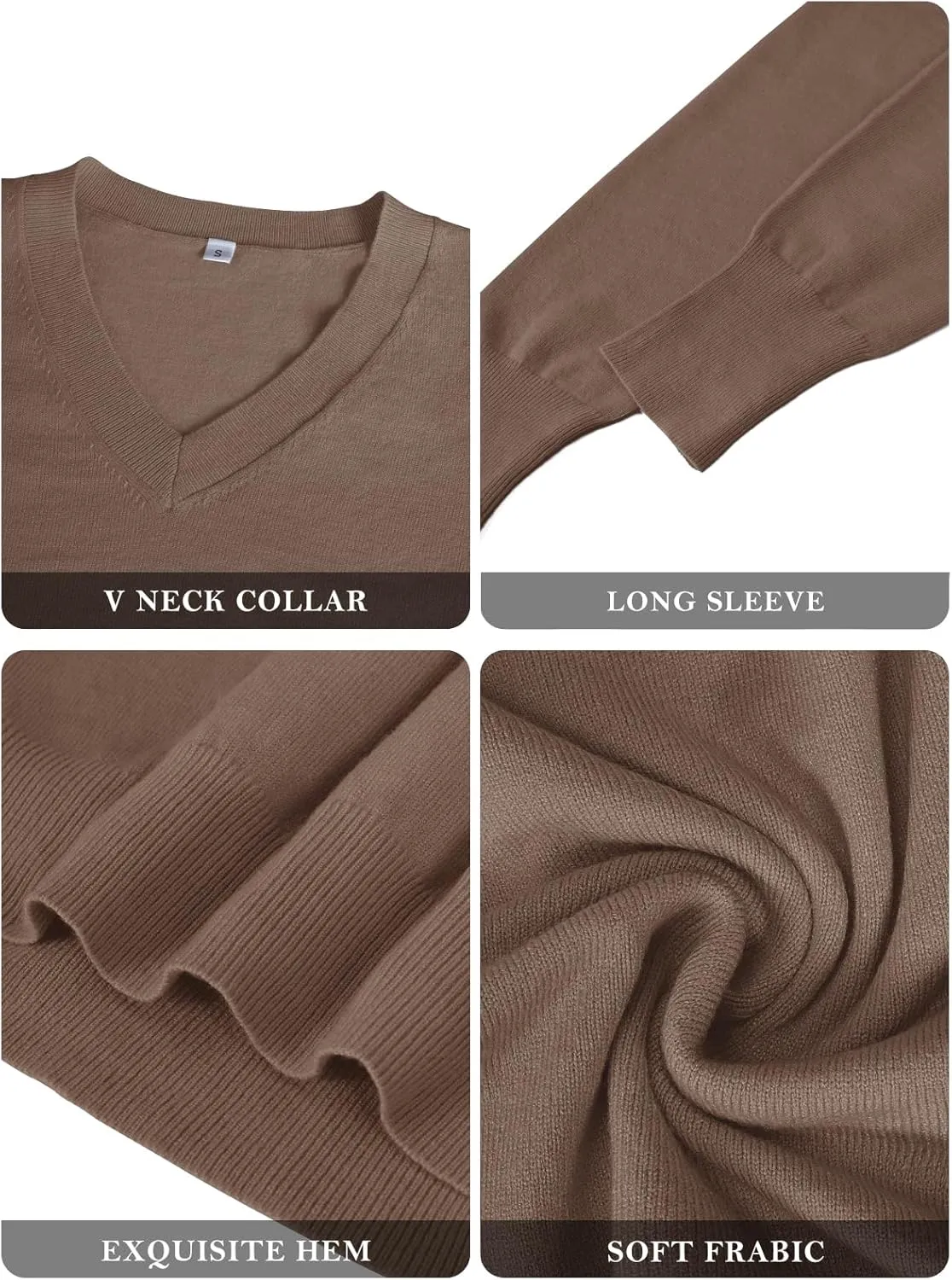 2025 Women's Sweaters Knitted Ribbed Casual Thin Long Sleeve Pullover V Neck Lightweight Sweatshirts Cute Blouse Tops