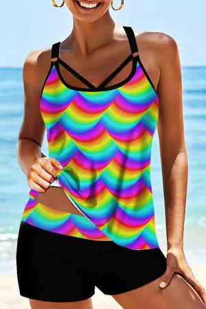 Abstract Print Colorful Tankini