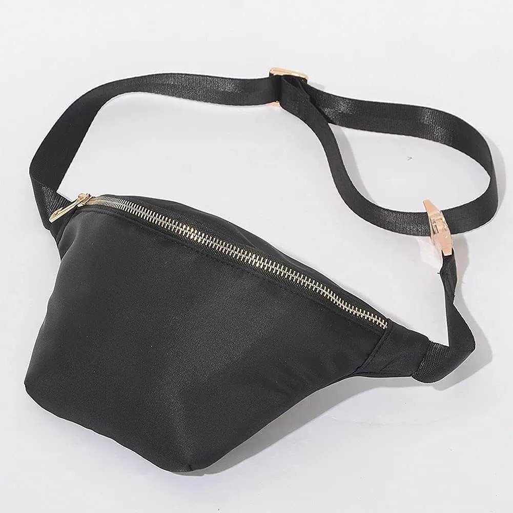 Adjustable Waist Pack Bag Water Resistant (Black)