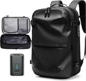 AirVault Vacuum Seal Travel Backpack 60L - Expandable Air Compression Vacuum System, Airback, Vacpack, Water-Resistant, Carry-On with TSA Lock Fits 19" Laptop, Backvac (Black)