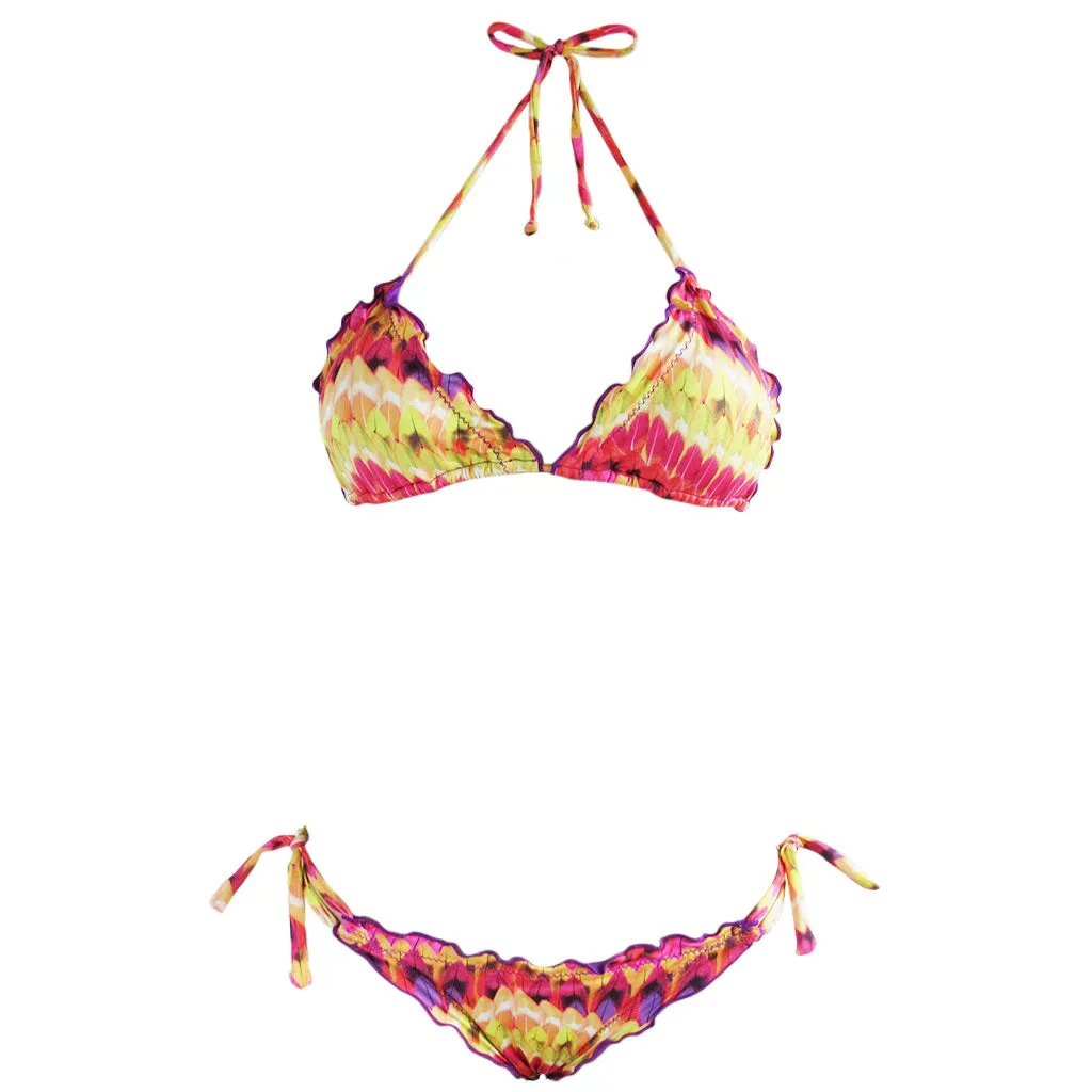 Alga Marinha Pink and Yellow Floral Lorikeet Bikini