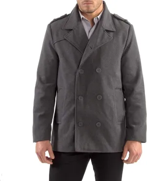 Alpine Swiss Jake Mens Wool Pea Coat Double Breasted Peacoat Jacket
