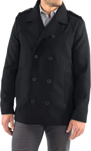 Alpine Swiss Jake Mens Wool Pea Coat Double Breasted Peacoat Jacket