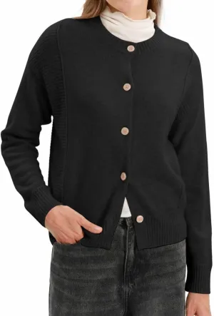 Amazhiyu Women's 100% Wool Button Down Sweaters Winter Long Sleeve Knit Cardigan