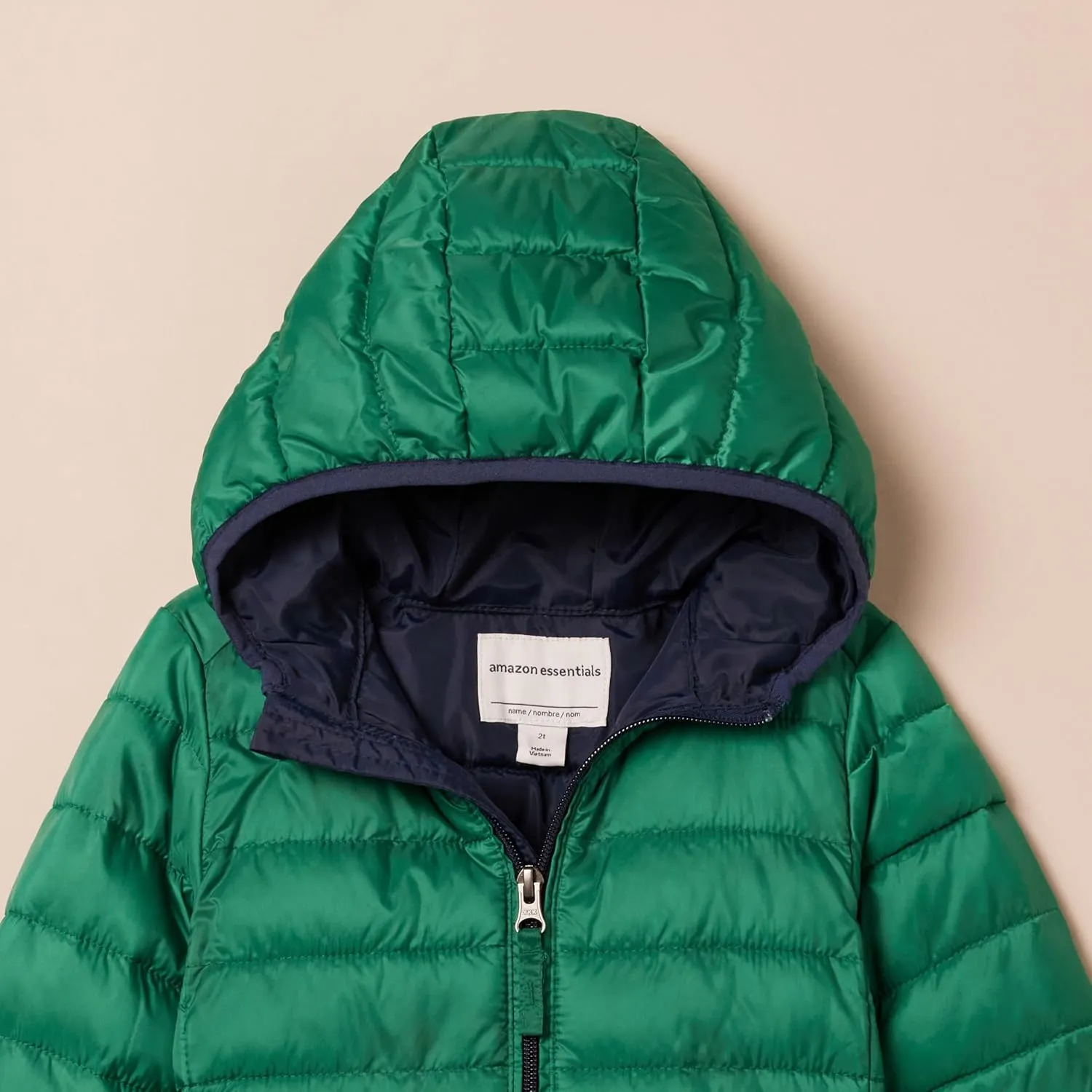 Amazon Essentials Boys and Toddlers' Lightweight Water-Resistant Packable Hooded Puffer Jacket