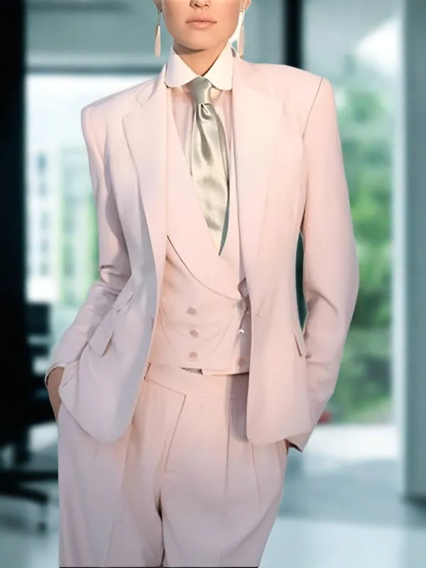 AshoreShop Womens 3 Piece Office Suit with Vest Pants Chic Custom Style Gatsby Suits