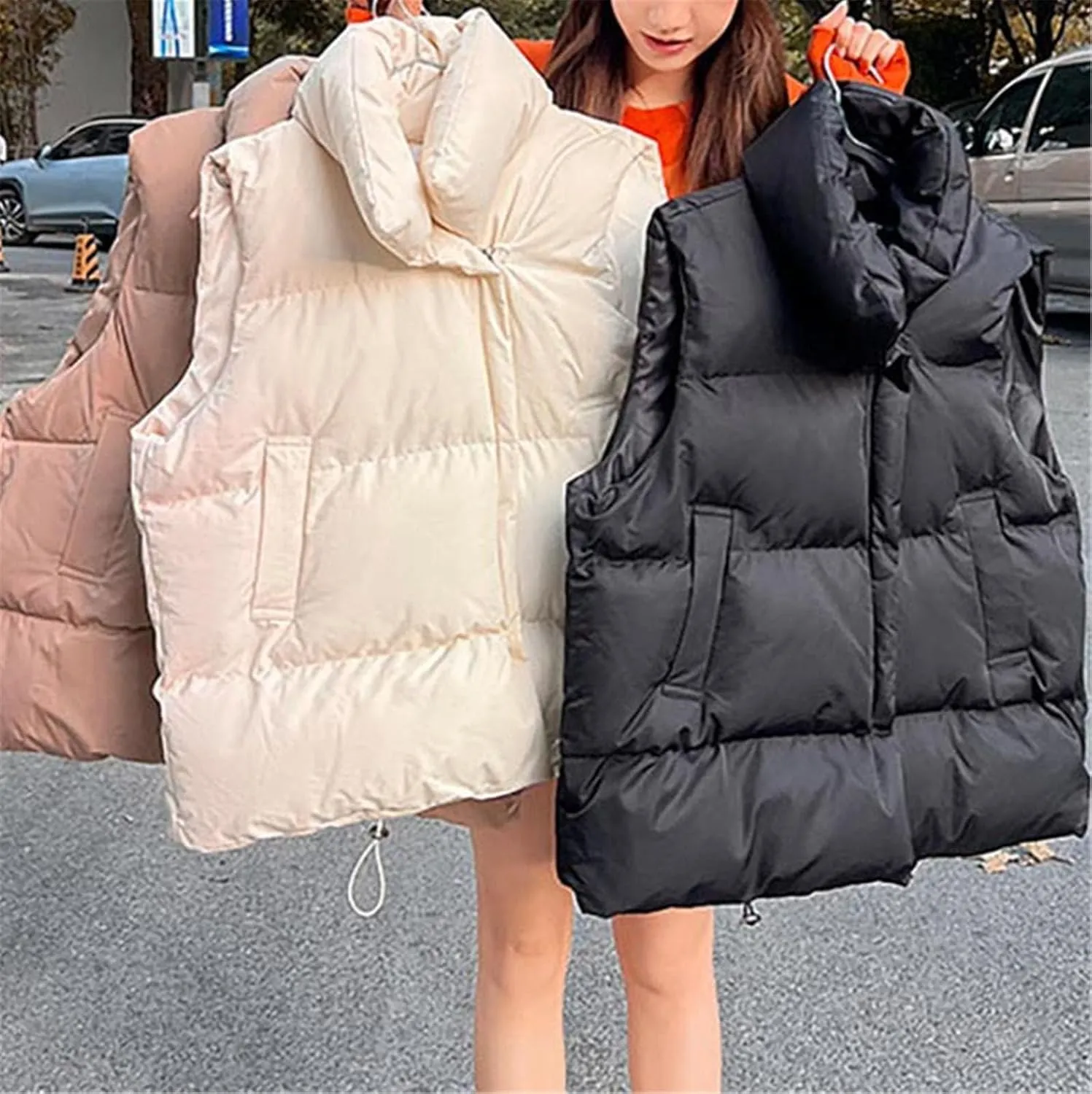 Autumn Winter Vest For Women Loose Warm Down Cotton Padded Jacket Sleeveless Jacket Womens Winter Waistcoat