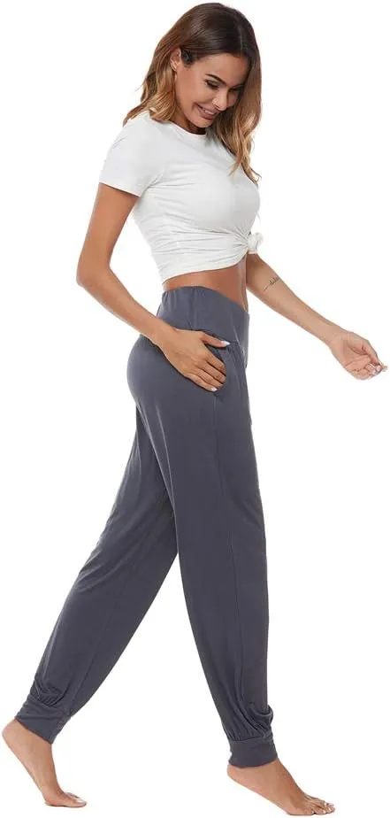 AvaCostume Women's Loose Yoga Harem Workout Pants with Pockets