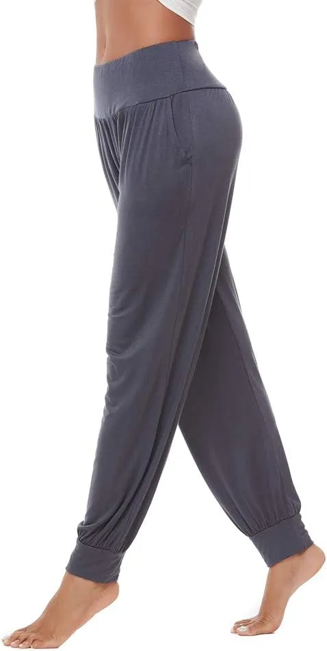 AvaCostume Women's Loose Yoga Harem Workout Pants with Pockets