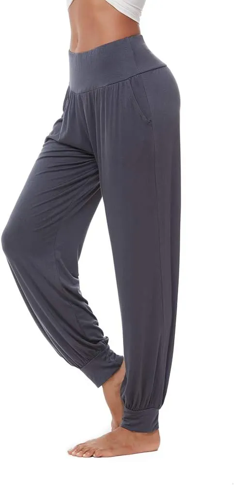 AvaCostume Women's Loose Yoga Harem Workout Pants with Pockets