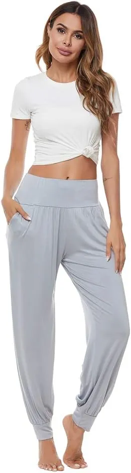 AvaCostume Women's Loose Yoga Harem Workout Pants with Pockets