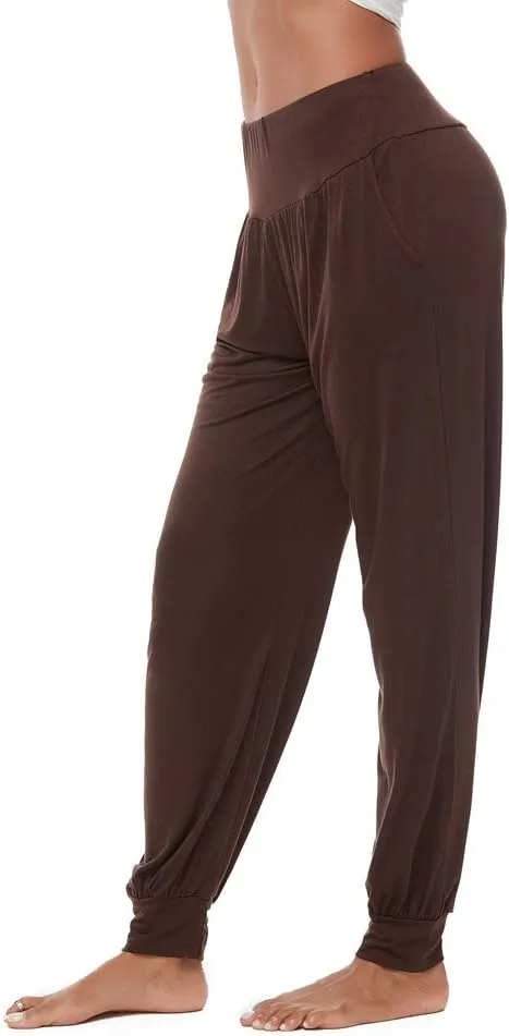 AvaCostume Women's Loose Yoga Harem Workout Pants with Pockets