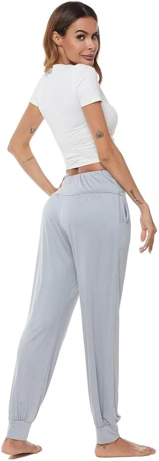 AvaCostume Women's Loose Yoga Harem Workout Pants with Pockets