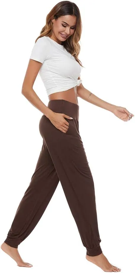 AvaCostume Women's Loose Yoga Harem Workout Pants with Pockets