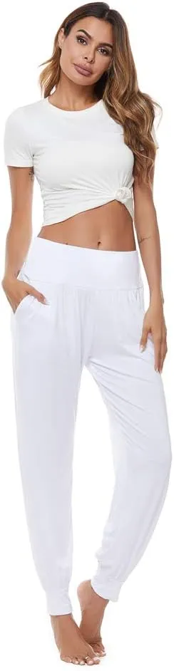 AvaCostume Women's Loose Yoga Harem Workout Pants with Pockets