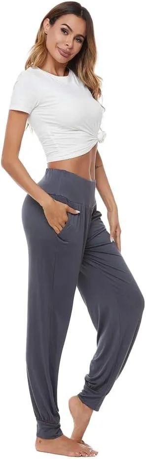 AvaCostume Women's Loose Yoga Harem Workout Pants with Pockets