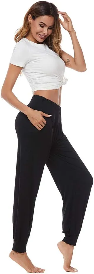 AvaCostume Women's Loose Yoga Harem Workout Pants with Pockets