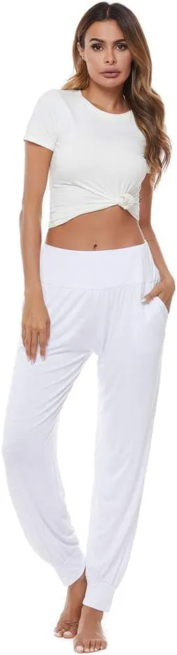 AvaCostume Women's Loose Yoga Harem Workout Pants with Pockets