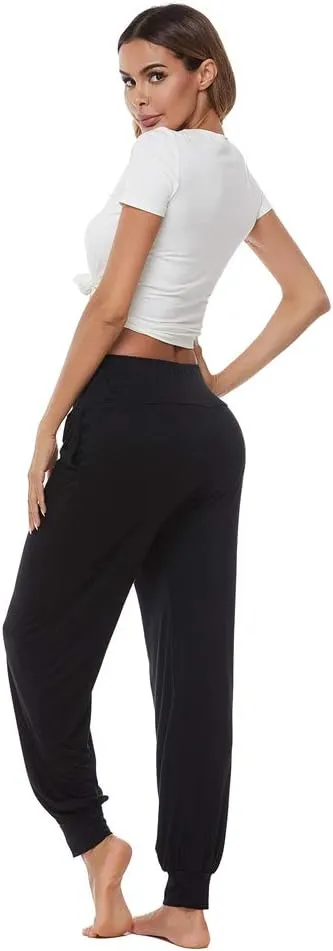 AvaCostume Women's Loose Yoga Harem Workout Pants with Pockets