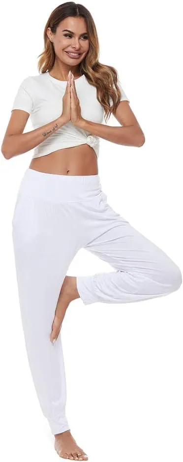 AvaCostume Women's Loose Yoga Harem Workout Pants with Pockets