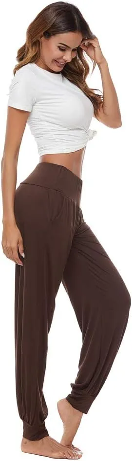 AvaCostume Women's Loose Yoga Harem Workout Pants with Pockets