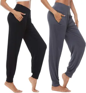 AvaCostume Women's Loose Yoga Harem Workout Pants with Pockets