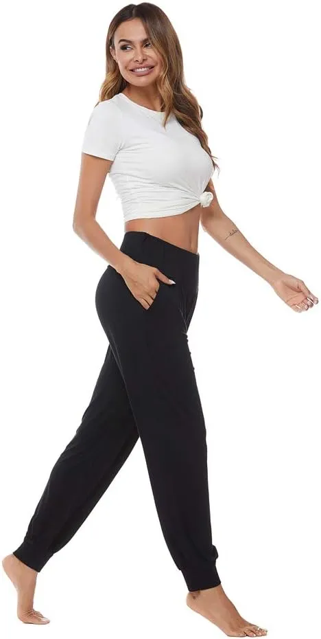 AvaCostume Women's Loose Yoga Harem Workout Pants with Pockets