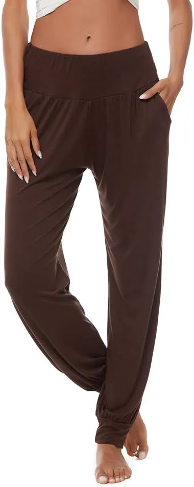 AvaCostume Women's Loose Yoga Harem Workout Pants with Pockets