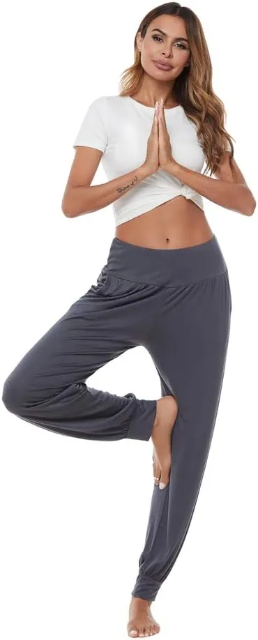 AvaCostume Women's Loose Yoga Harem Workout Pants with Pockets