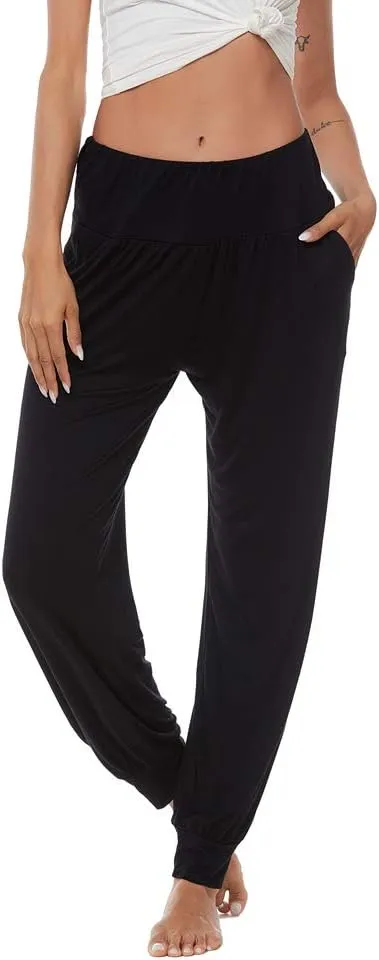 AvaCostume Women's Loose Yoga Harem Workout Pants with Pockets