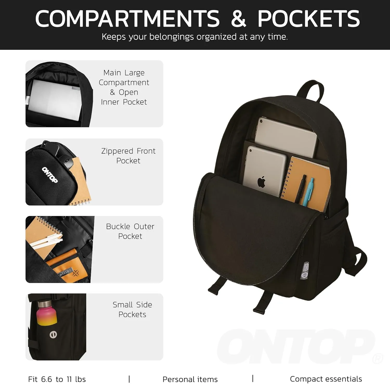 Backpack Laptop 14in Ultra Lightweight Water Resistant Travel Bookbag