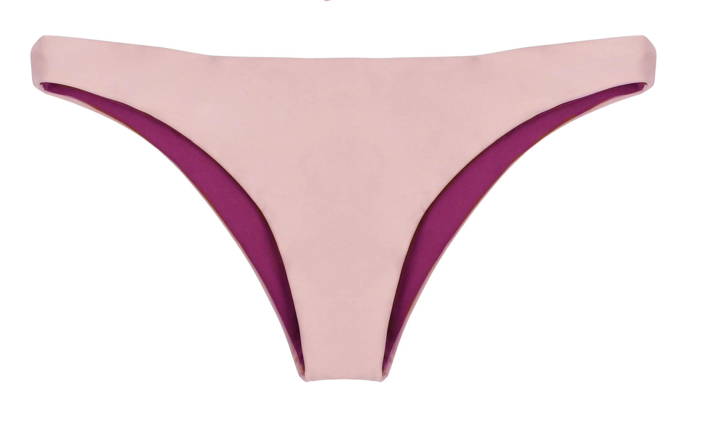 Bea Reversible Ruched Bikini Bottom (Blush/Dark Berry)