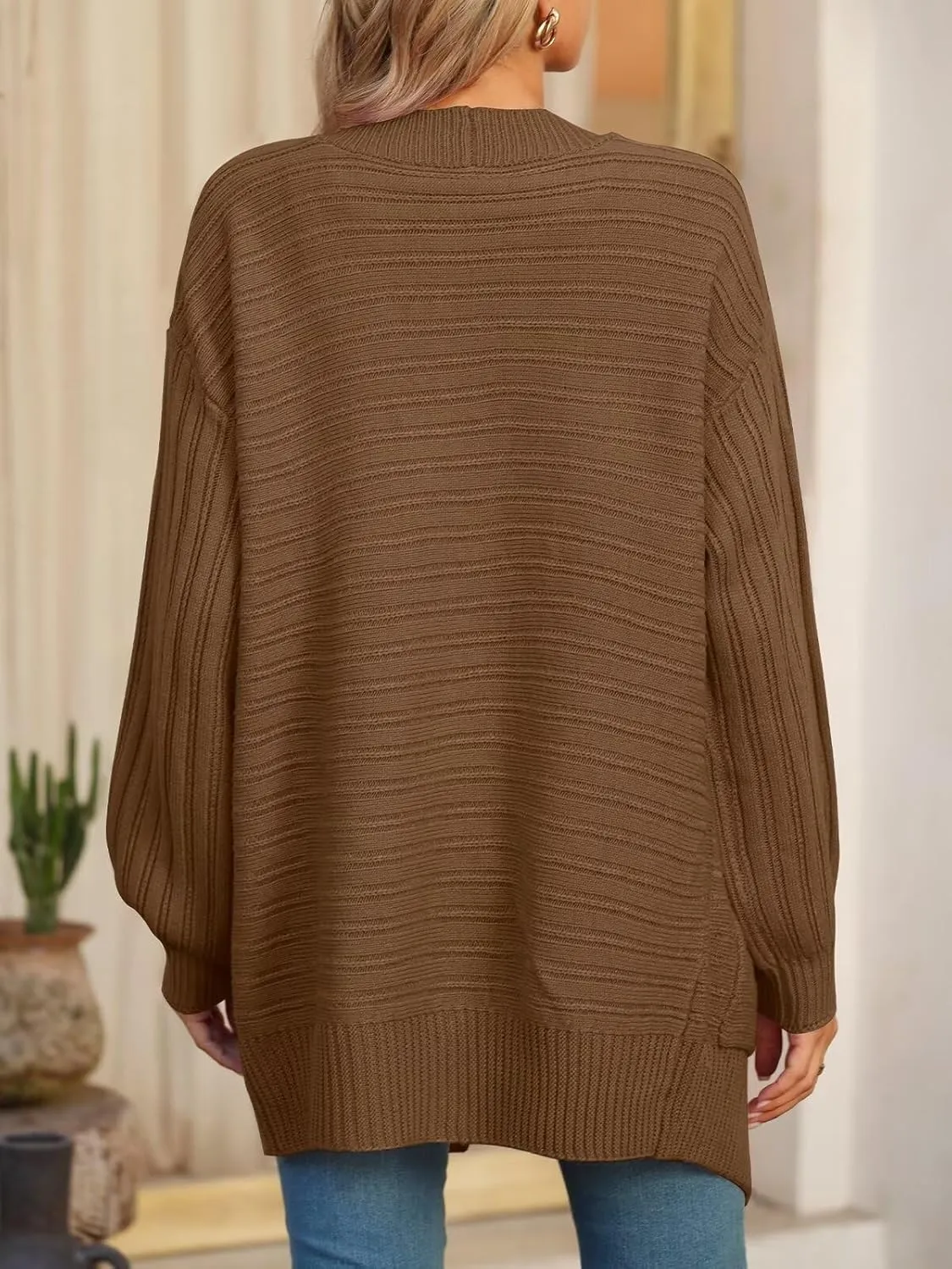 BELAROI Plus Size Cardigan Sweater for Women Cable Knit Open Front Casual Long Sleeve