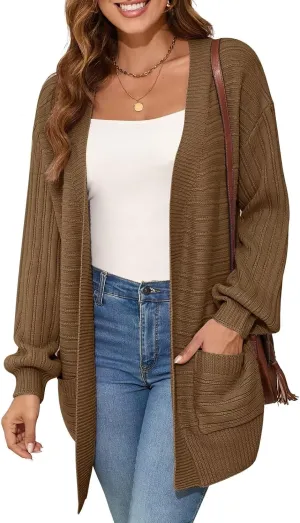 BELAROI Plus Size Cardigan Sweater for Women Cable Knit Open Front Casual Long Sleeve