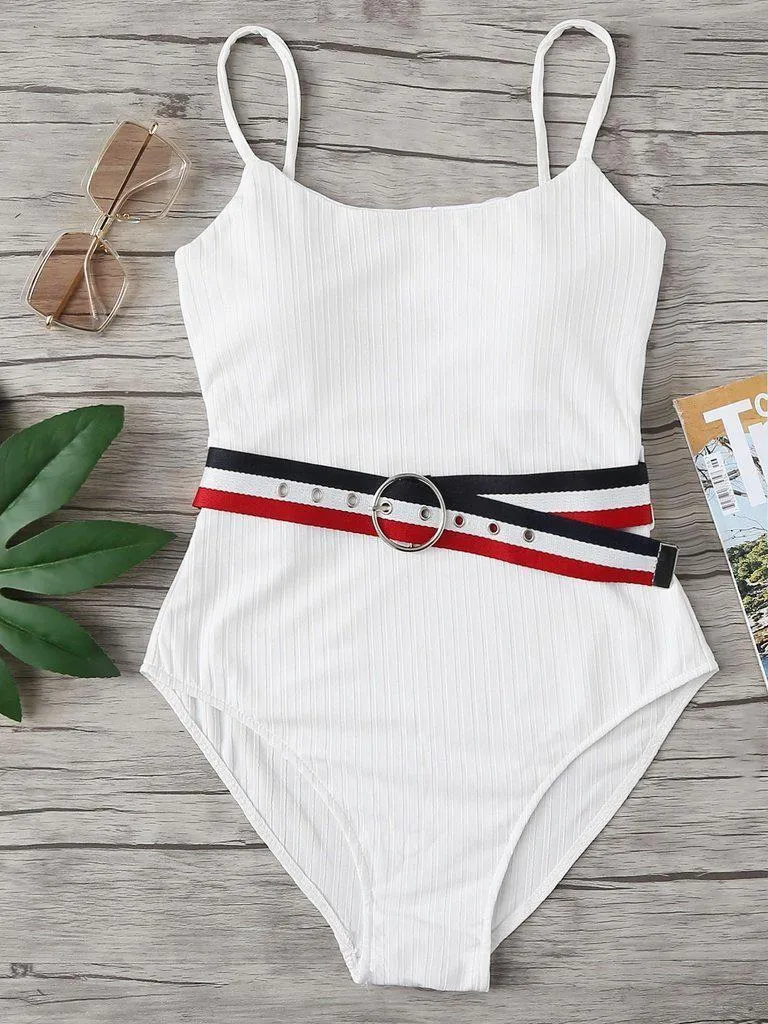Belt Decorated Swimsuit