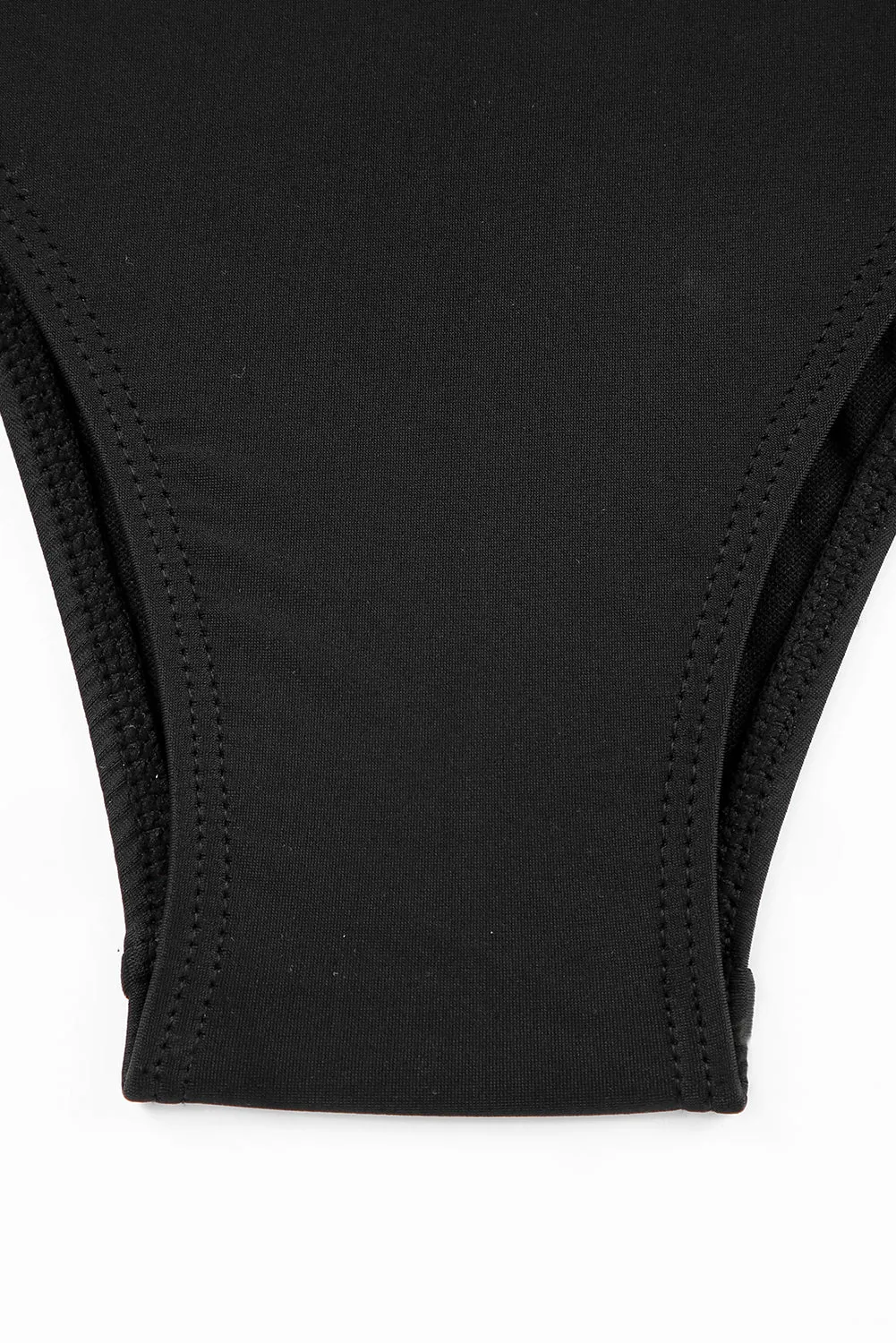 Black Criss-Cross Backless One-Piece Swimsuit