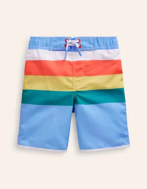 Board Shorts-Surf Blue Multi Stripe
