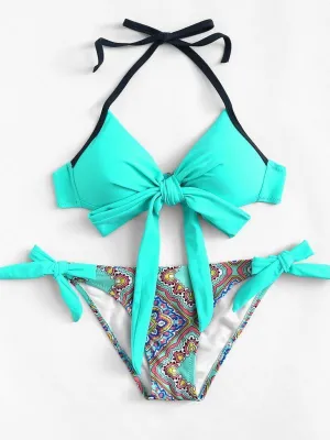Bow Tie Halter Bikini Set