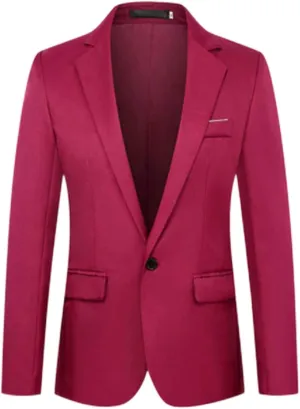 Boys Blazers Suit Jacket Long Sleeve Lapel Formal Blazer Solid Color Button Open Front Dress Coat Outerwear for Teens