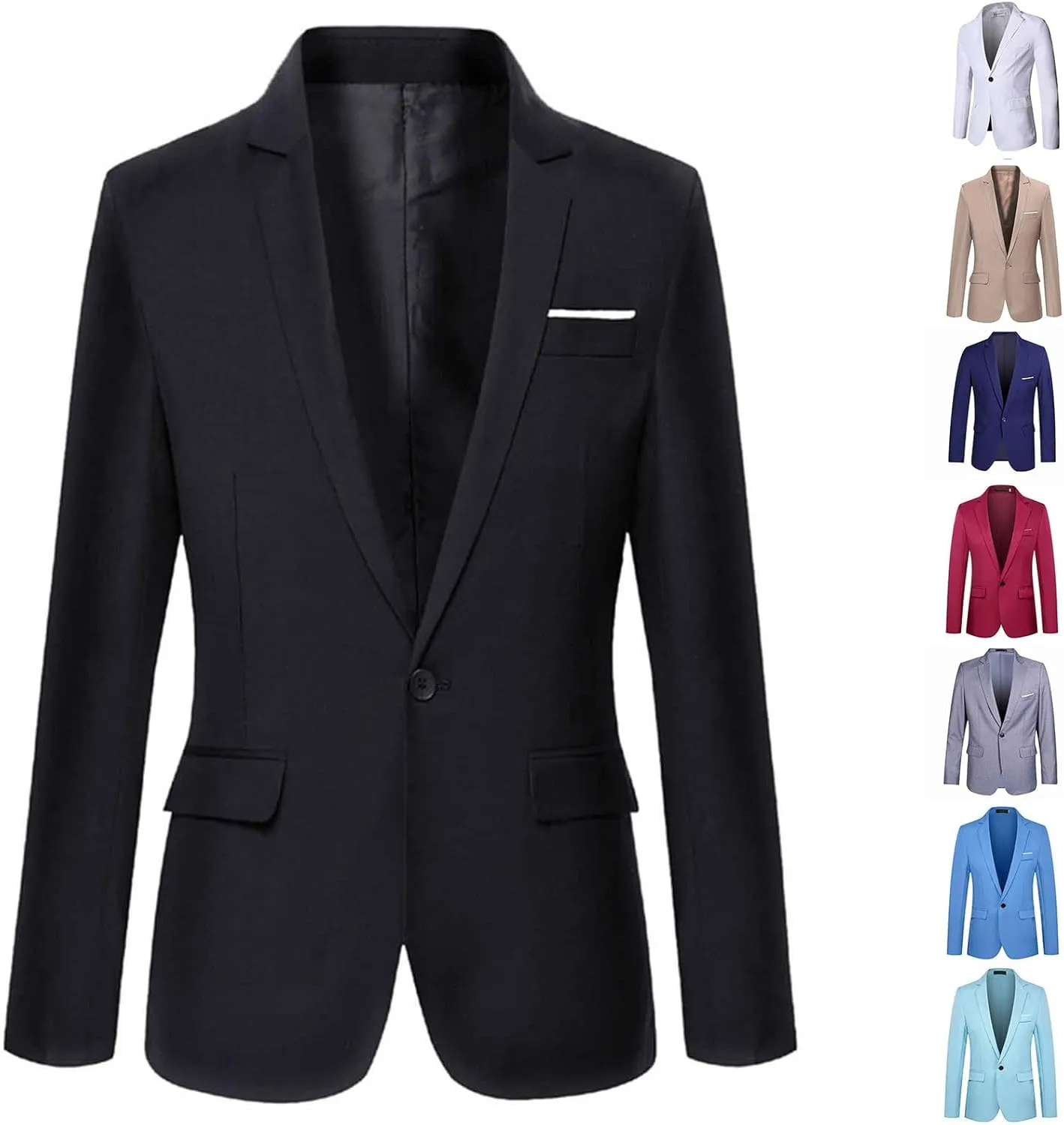 Boys Blazers Suit Jacket Long Sleeve Lapel Formal Blazer Solid Color Button Open Front Dress Coat Outerwear for Teens
