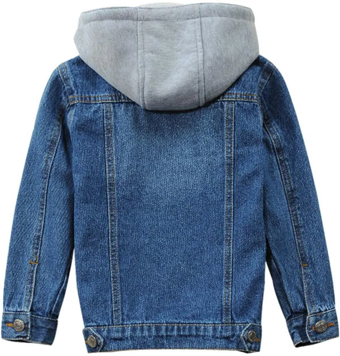 Boys Jean Jacket Kids Hooded Denim Jackets Zipper Outerwear Coat