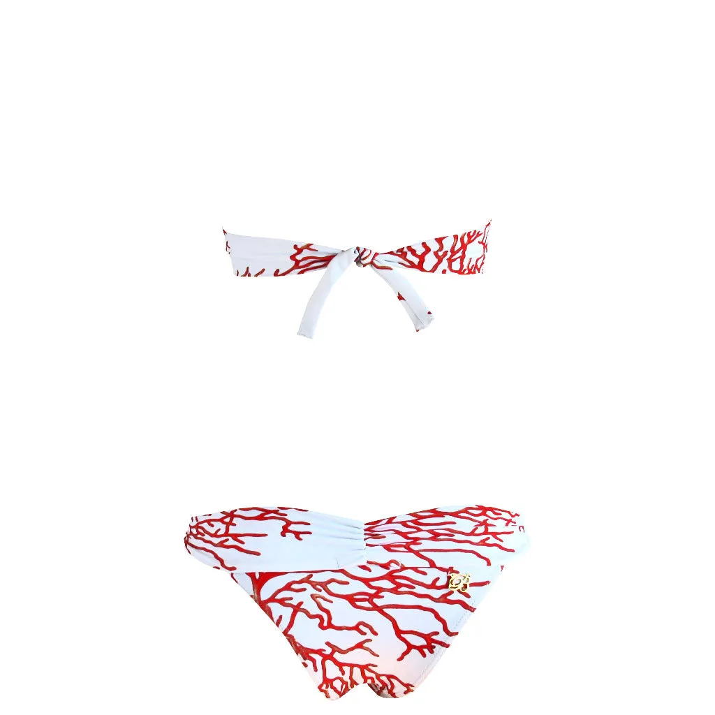 Brigitte Red Coral Bandeau Bikini