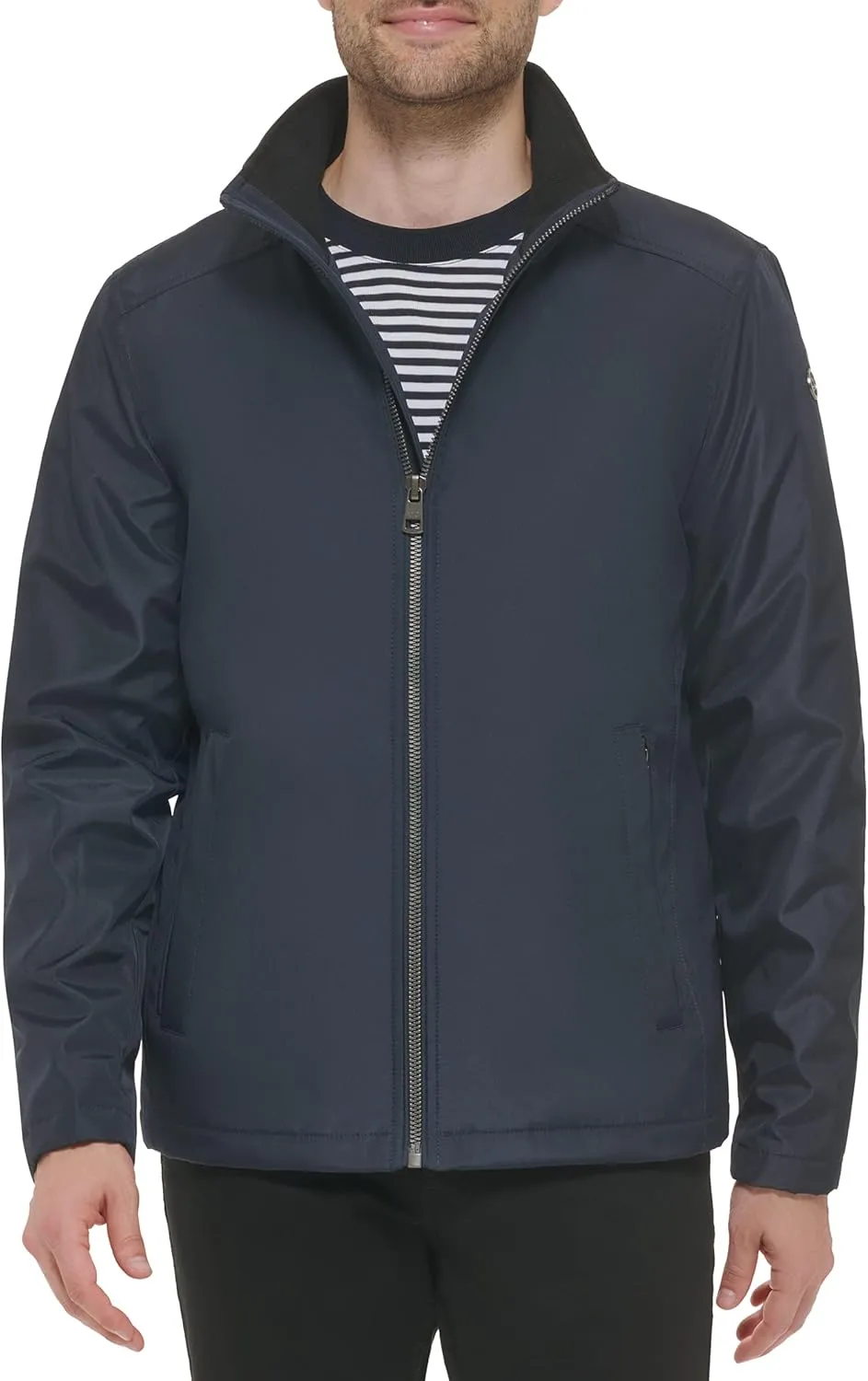 Calvin Klein Men's Stand Collar Poly Jacket