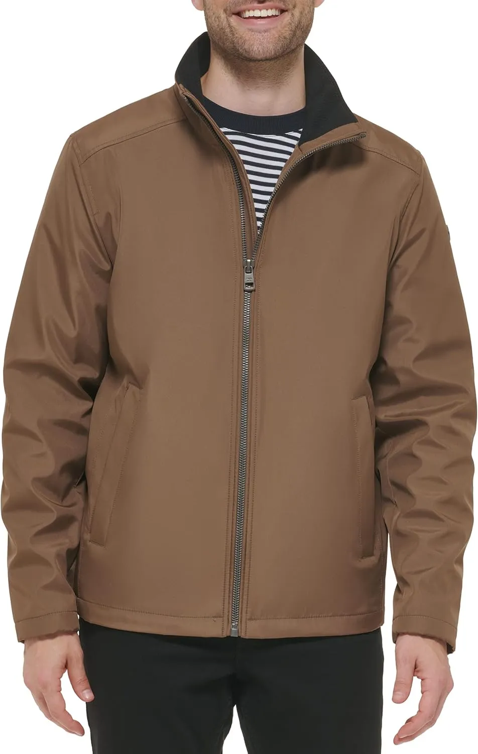 Calvin Klein Men's Stand Collar Poly Jacket