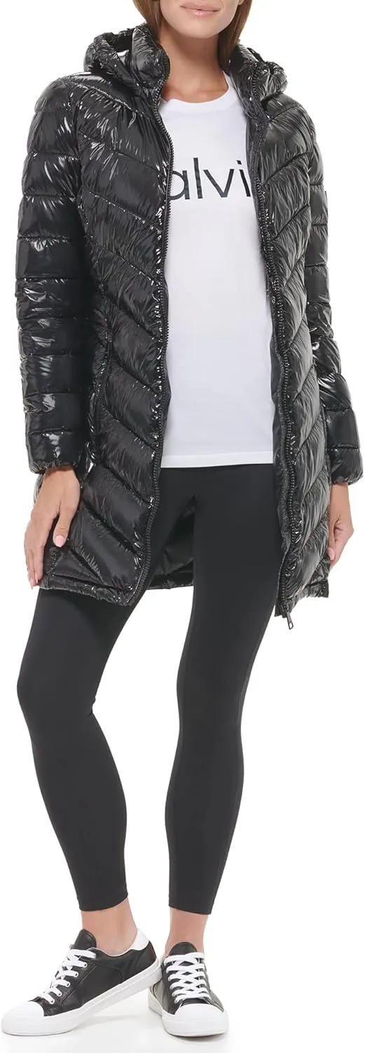 Calvin Klein Women's Chevron Quilting Casual Lightweight Jacket