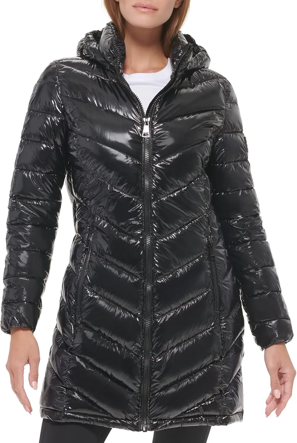 Calvin Klein Women's Chevron Quilting Casual Lightweight Jacket