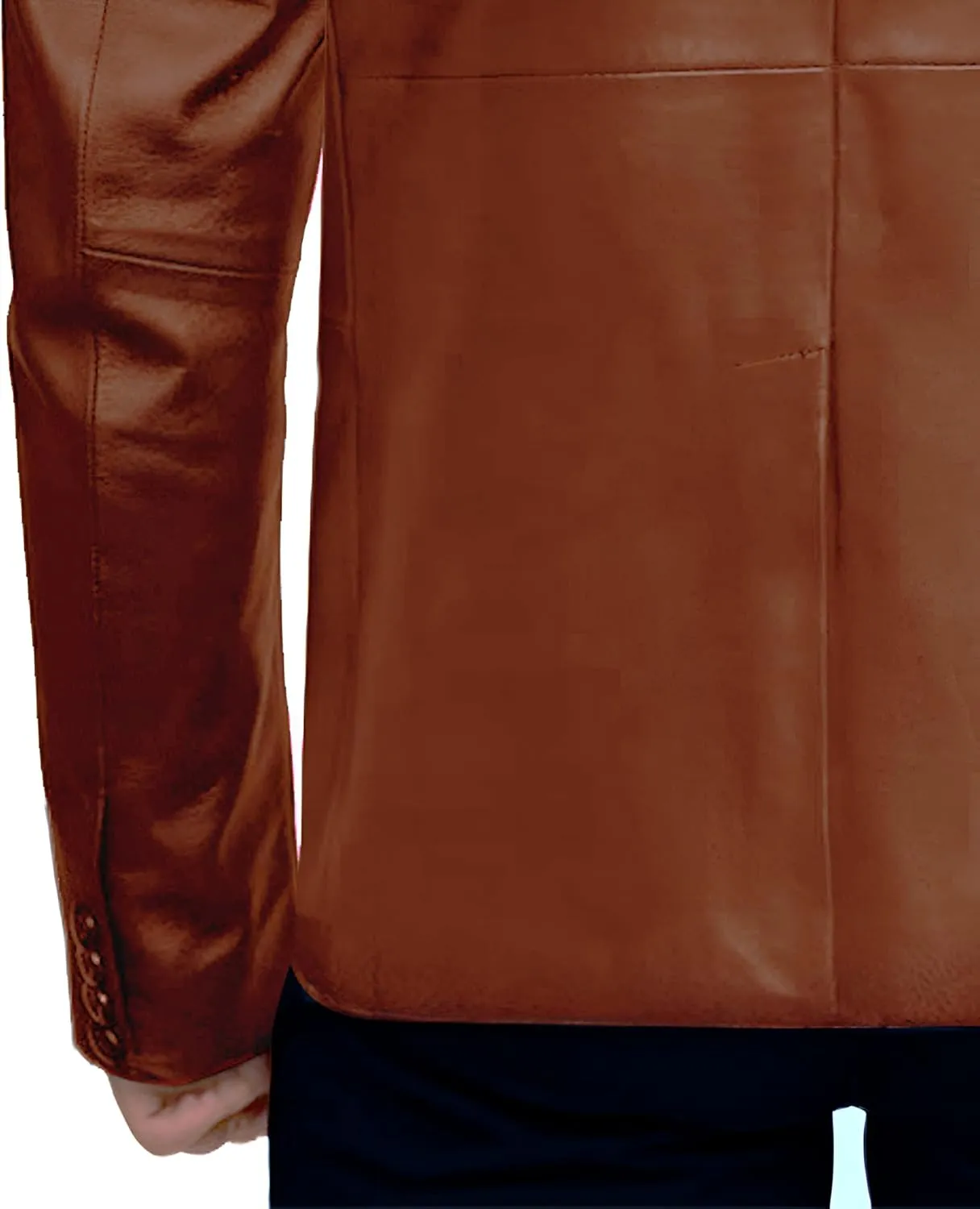 Casual Leather Blazer For Men - Genuine Lambskin Mens Real Leather Jacket Coat