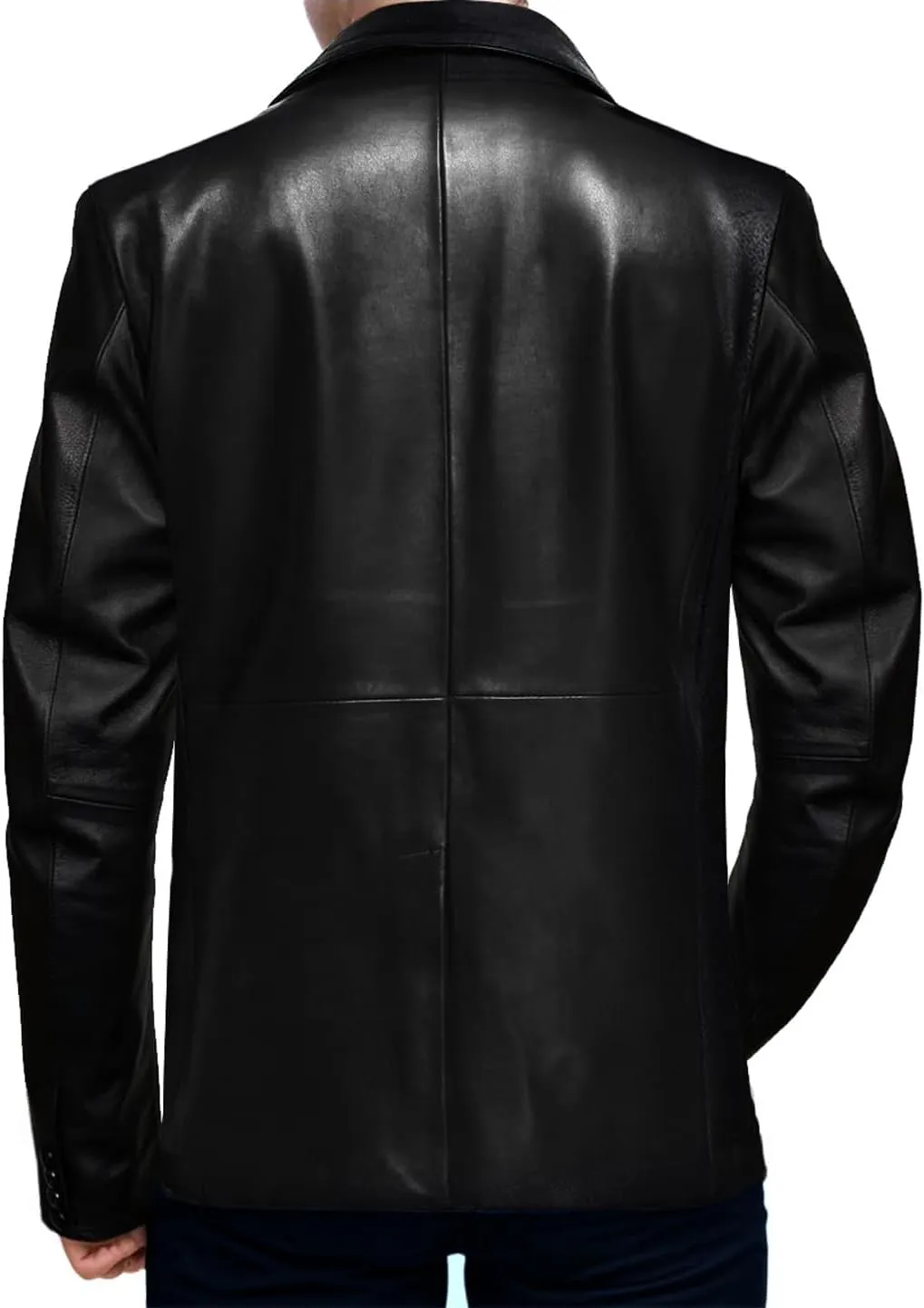 Casual Leather Blazer For Men - Genuine Lambskin Mens Real Leather Jacket Coat
