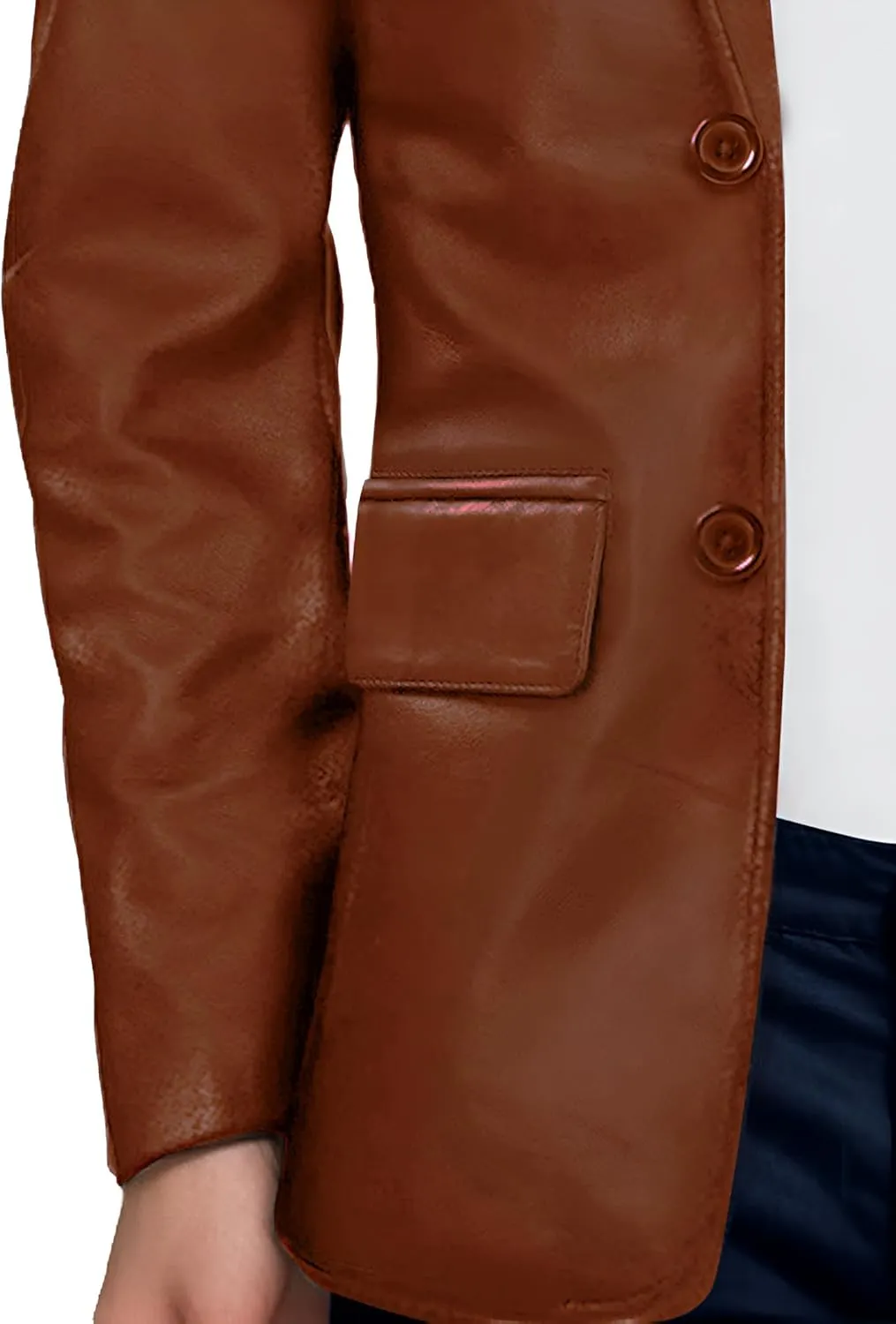 Casual Leather Blazer For Men - Genuine Lambskin Mens Real Leather Jacket Coat