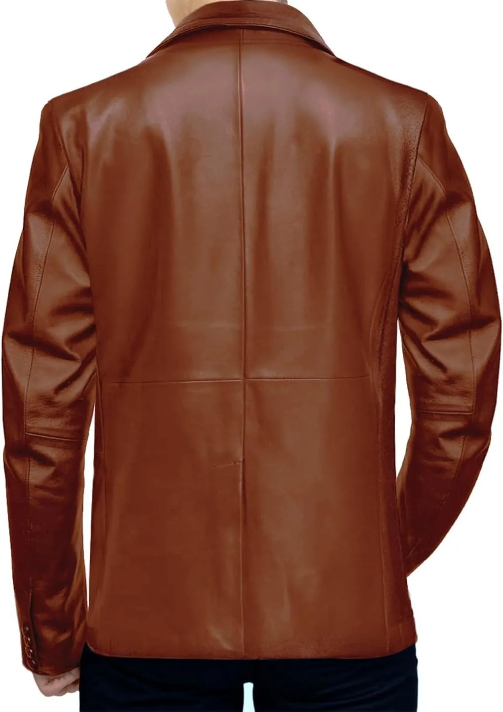 Casual Leather Blazer For Men - Genuine Lambskin Mens Real Leather Jacket Coat